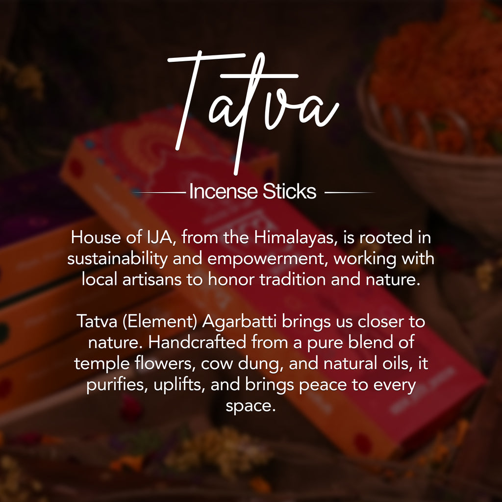 HOUSE OF IJA Tatva Incense Sticks, Pancholi Fragrance, Premium Masala Incense for Home, Puja, Meditation & Relaxation