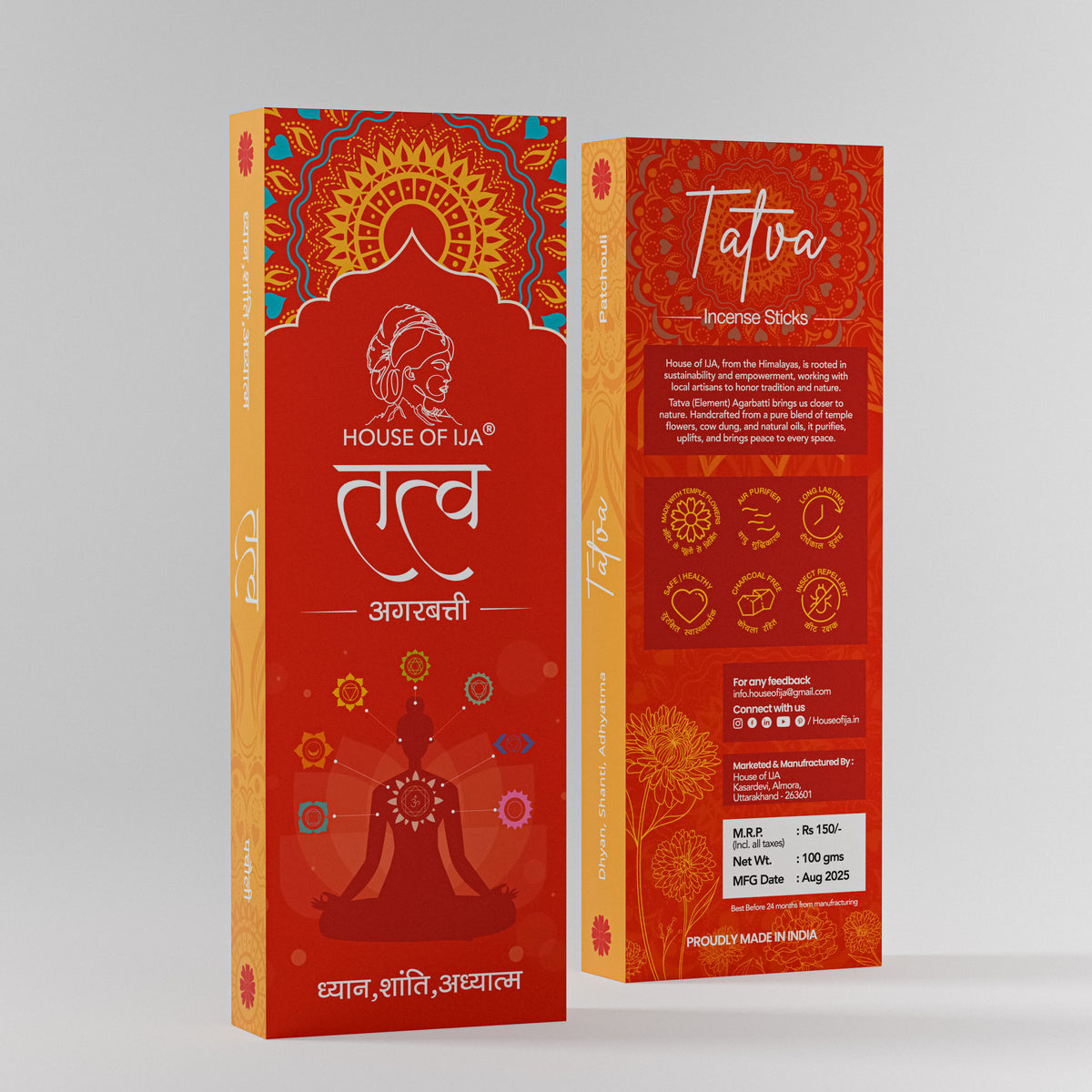 HOUSE OF IJA Tatva Incense Sticks, Pancholi Fragrance, Premium Masala Incense for Home, Puja, Meditation & Relaxation